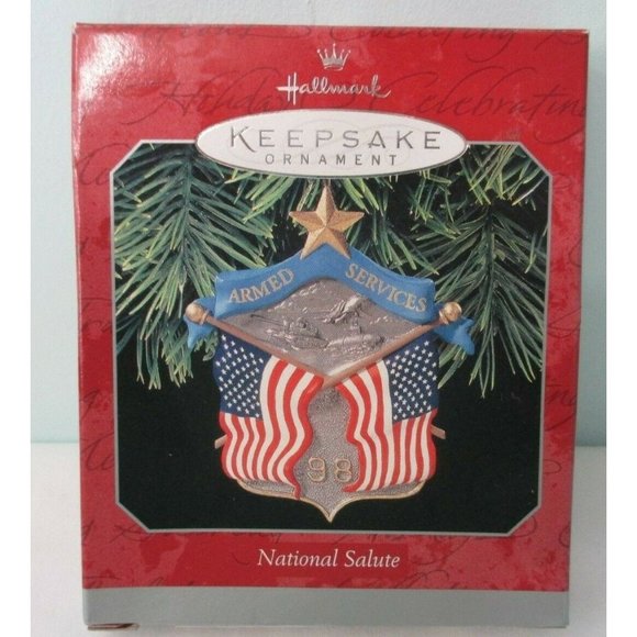 National Armed Services Salute 1998 Hallmark Keepsake Ornament New in Box - Picture 1 of 7